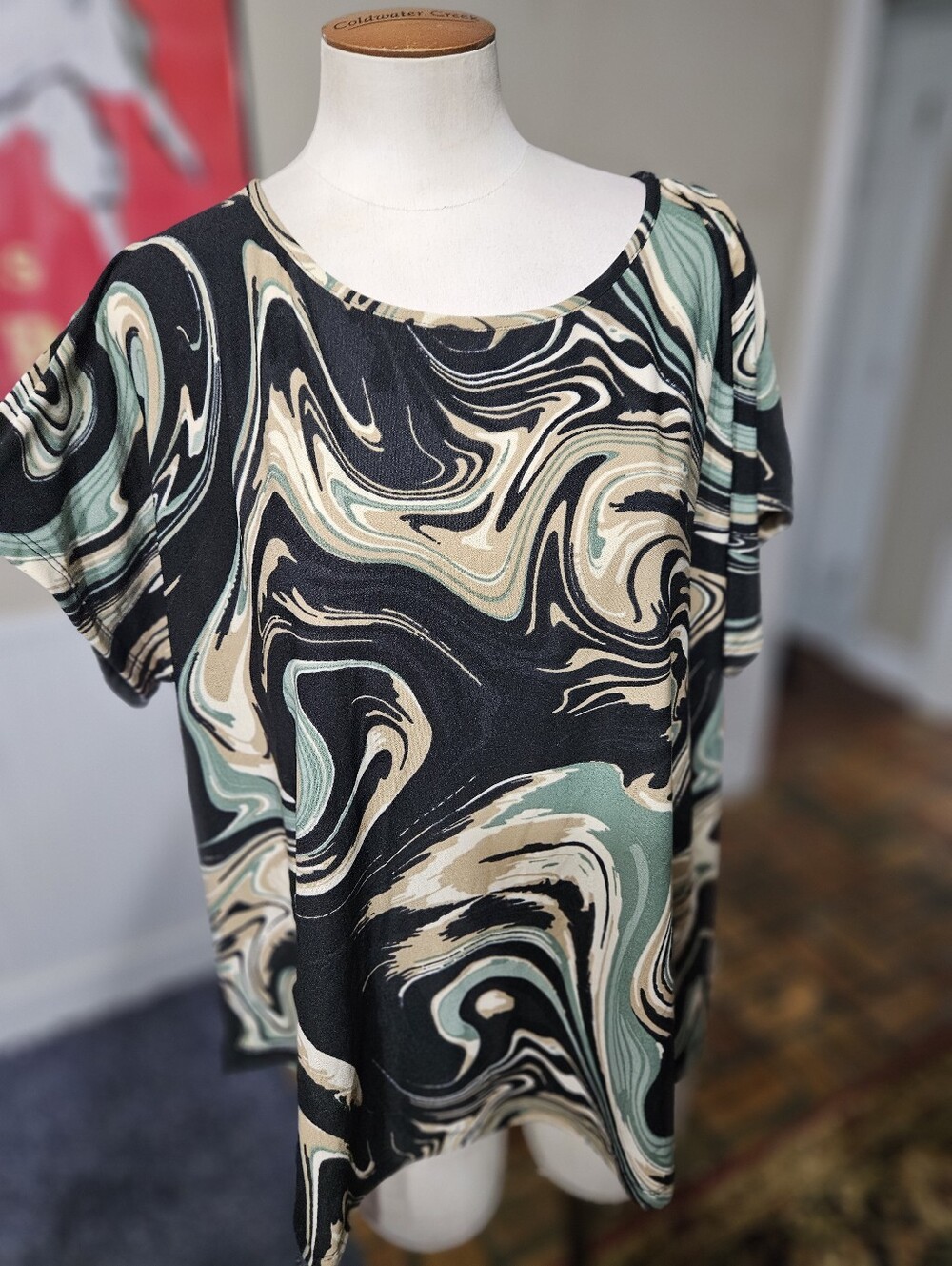 Ashley Blue Psychedelic Top 2XL